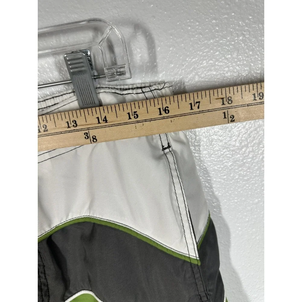Free Country Swim Shorts Mens Medium Green Black‎ White Aqua Tech Boardshorts